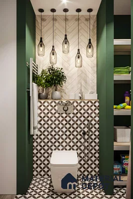 Bohemian Bathroom with Patterned Tiles | Material Depot