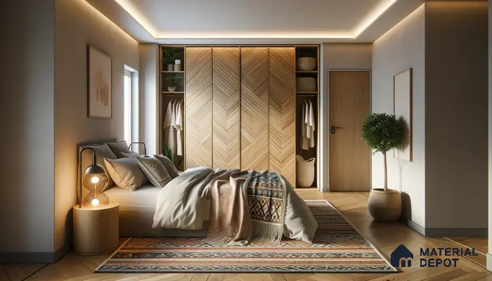 Bohemian Bedroom with Chevron Woodwork and Cozy Textiles | Material Depot