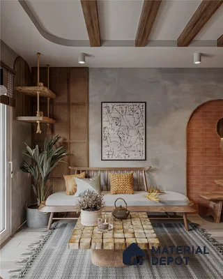 Bohemian Chic Living Room with Natural Elements | Material Depot