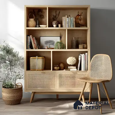 Bohemian Wood Design Interior With Cane Laminate | Material Depot