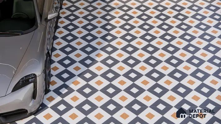 Budget Friendly Moroccan Look Value for Money Parking Spectra Floor Tile 16 x 16 inch | TL 06246 | Vitrified Matte Finish Tile - 12 mm | Suitable For Parking, Outdoor, Balcony & Terrace | Pattern Alignment May Vary | 2-3 mm Spacer is Mandatory
