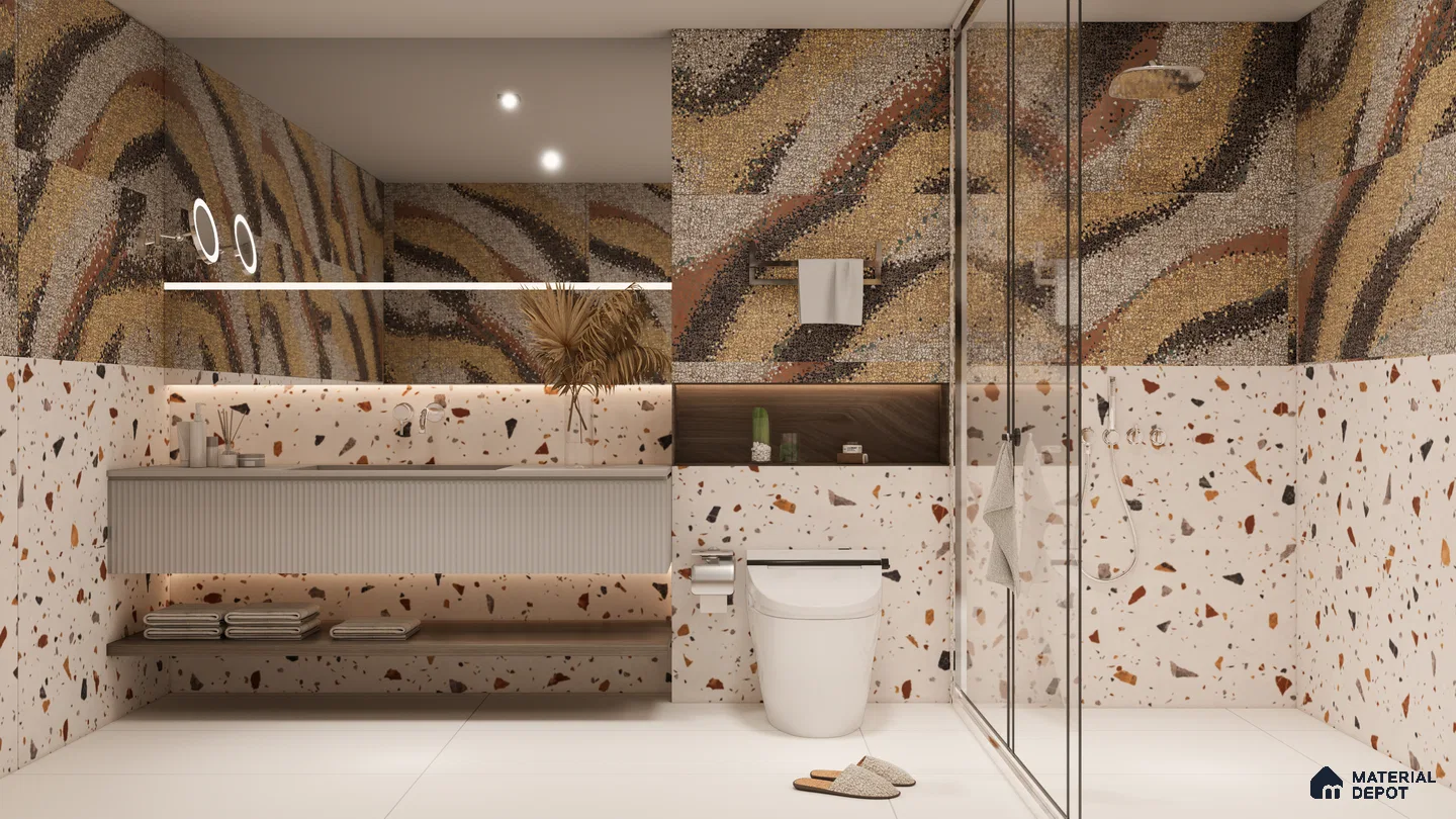 Bold & Textured Mosaic-Inspired Bathroom | Material Depot