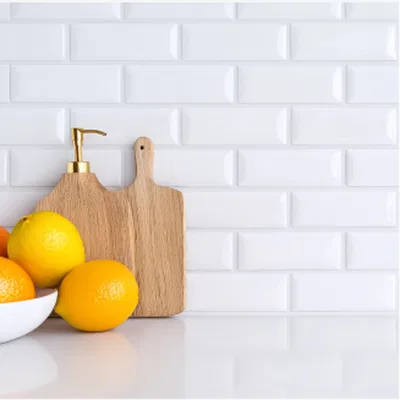Closeup application image of Brick Style Tile in Kitchen
