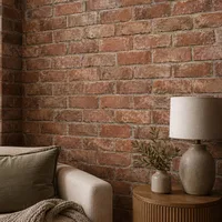 Brick design wallpaper used in the Bedroom wall