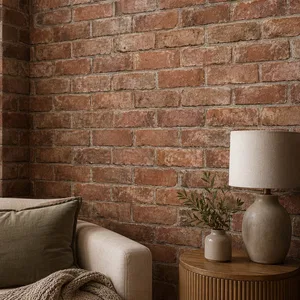 Brick design wallpaper used in the Bedroom wall