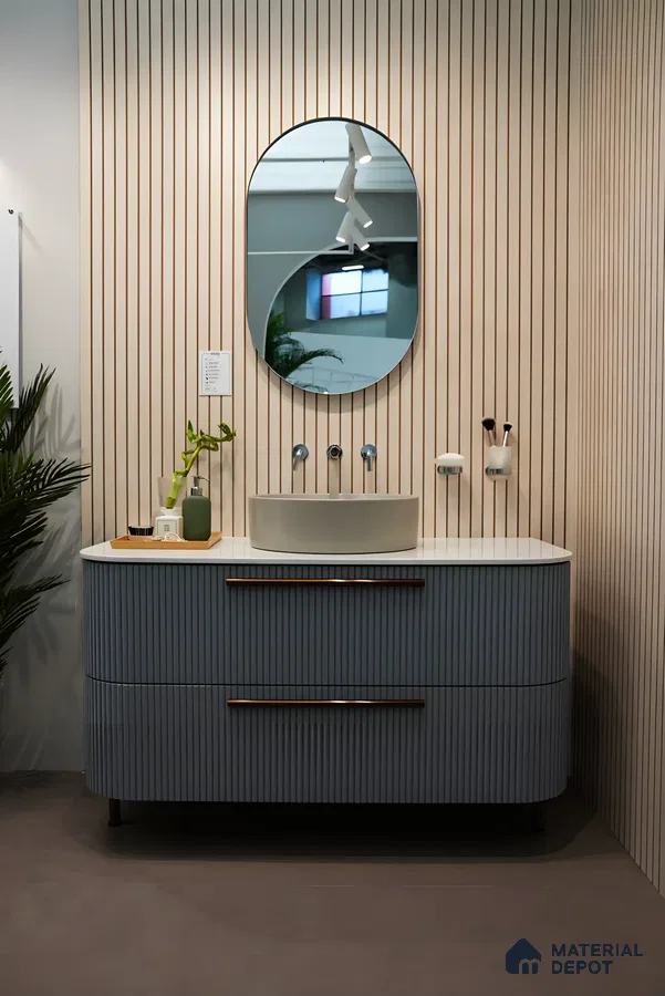 Bright And Airy Bathroom With Geometric Patterns | Material Depot