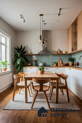 Bright and Airy Kitchen with Green Accents | Material Depot