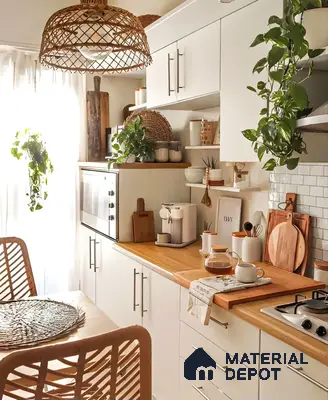 Bright and Airy Kitchen with Natural Elements and Cozy Vibes | Material Depot