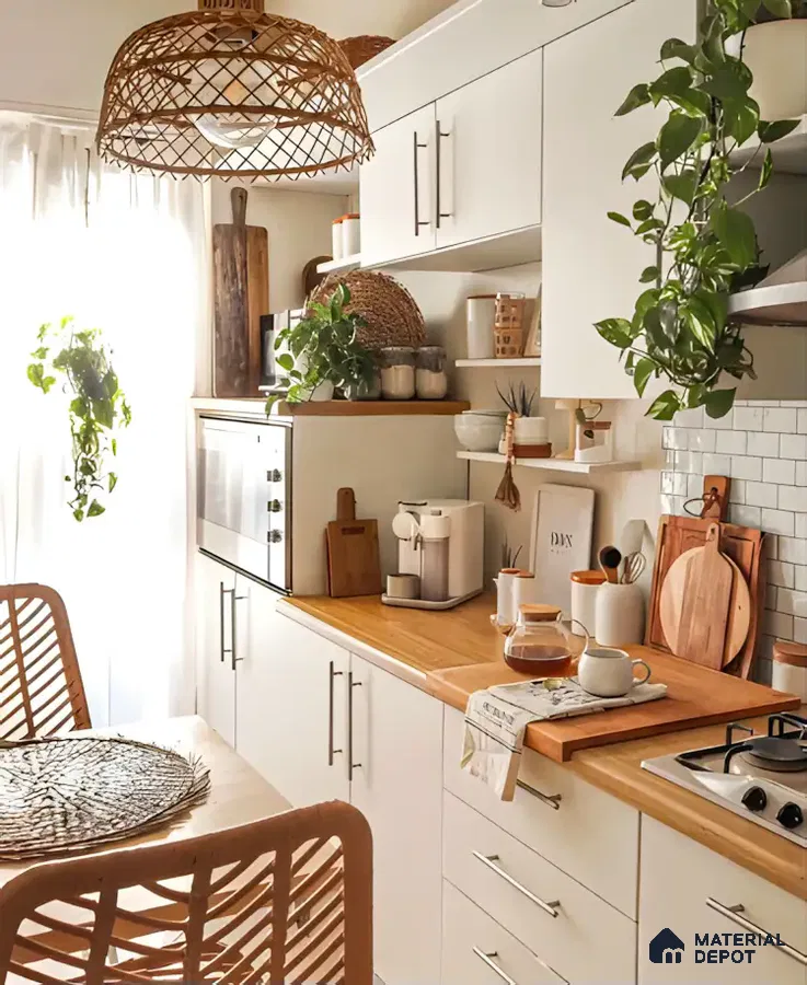 Bright and Airy Kitchen with Natural Elements and Cozy Vibes | Material Depot