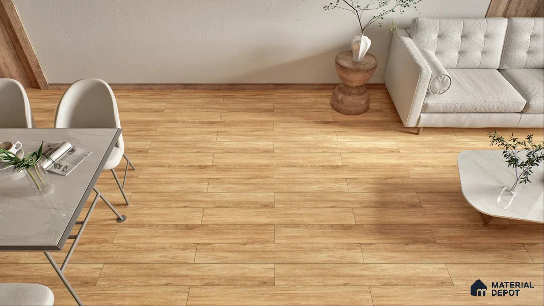 Wooden Floor Tile TL 04813 Plank Scape Pineway 1200 x 200 mm Vitrified Matte Finish - 9 mm | Random Design | Suitable for Living Room, Bedroom, Kitchen, Bathroom