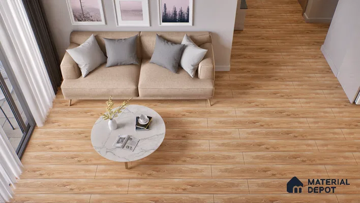 HDF Laminate Wood Floor EIR Finish Aqua Lock LF 00288 | 4 ft x 8 inch x 8 mm | AC4 Grade | Arc Click With Wax Coating | U Groove | Water Proof | Suitable for Flooring, Living Room, Bedroom