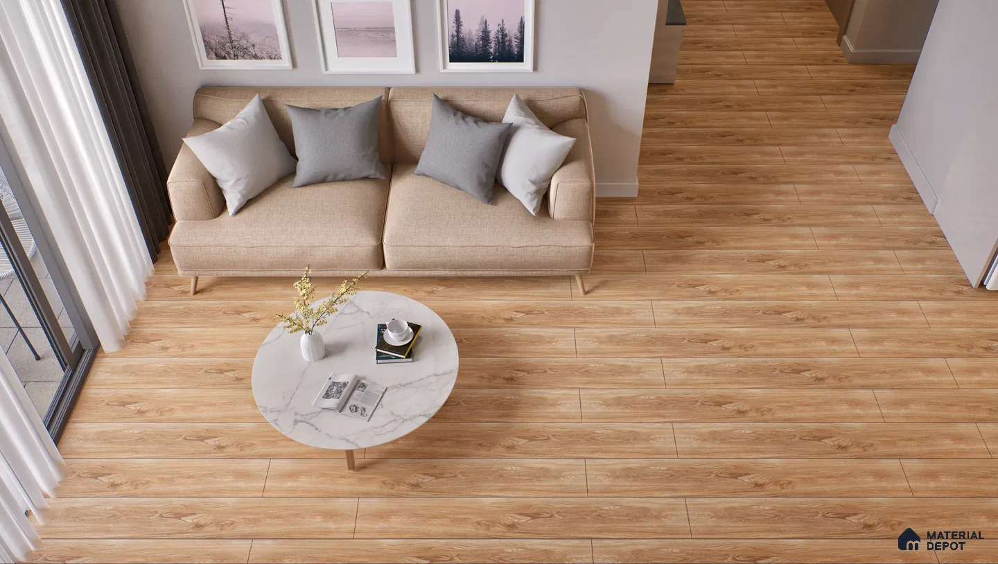 Bright Living Room with Light Wood Flooring | Material Depot