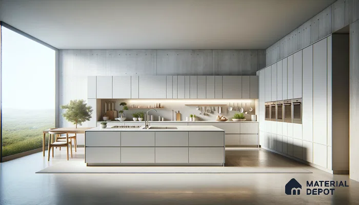 Bright Minimalist Kitchen with Expansive Views and Refined Laminiates | Material Depot