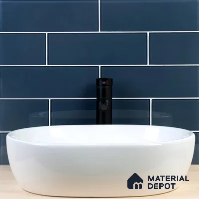 Calm Inspired by the Ocean Blue-Tiled Bathroom Escape | Material Depot