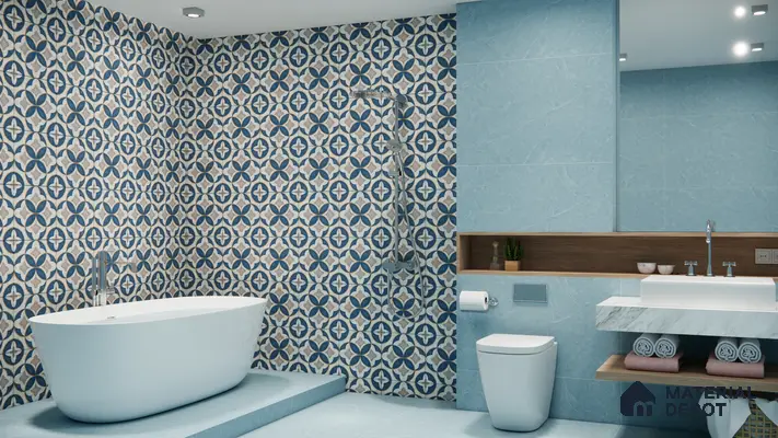 Budget Friendly Marble Wall Tile Value For Money TL 05788  18 x 12 inch - Ceramic Glossy Finish -7 mm  | Suitable for Kitchen & Bathroom