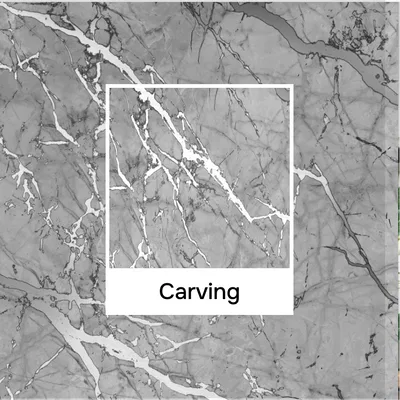 Closeup application image of Carving Tile in Kitchen