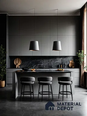 Charcoal Charm : Understand luxury in kitchen interiors | Material Depot