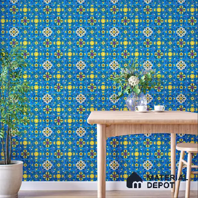 Multifired Moroccan Floor & Wall Tile TL 05687 Zellige Golden Klimt 12 x 12 inch Vitrified Matte Finish - 9 mm | Suitable for Living Room, Bathroom, Kitchen & Backsplash