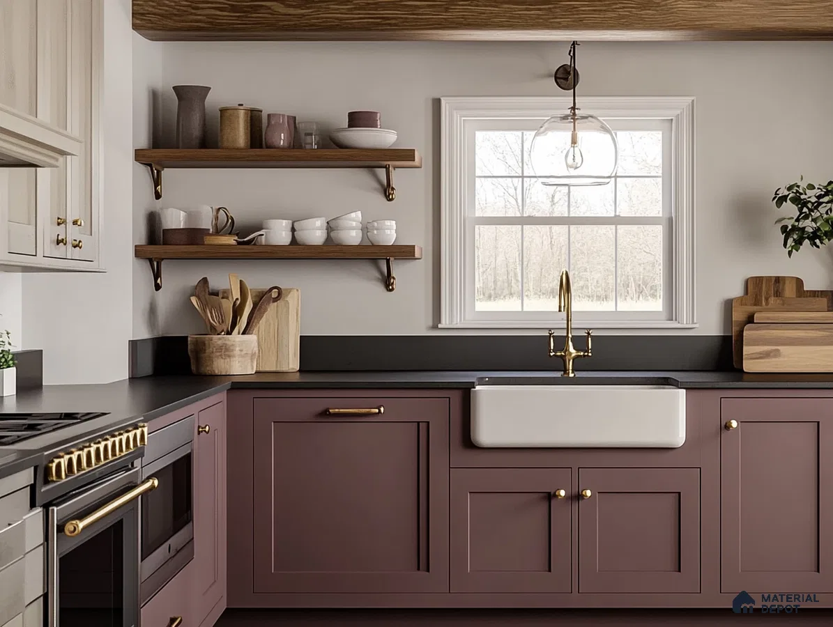 Charming Dusty Rose Kitchen with Rustic Influences | Material Depot
