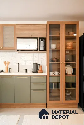 Charming Kitchen Design with Green Accents | Material Depot