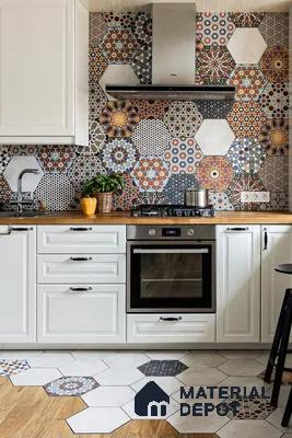Charming Kitchen with Colorful Mosaic Tiles | Material Depot
