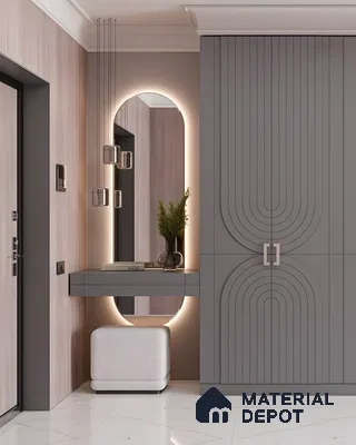 Chic and Modern Minimalist Wardrobe with Vanity | Material Depot