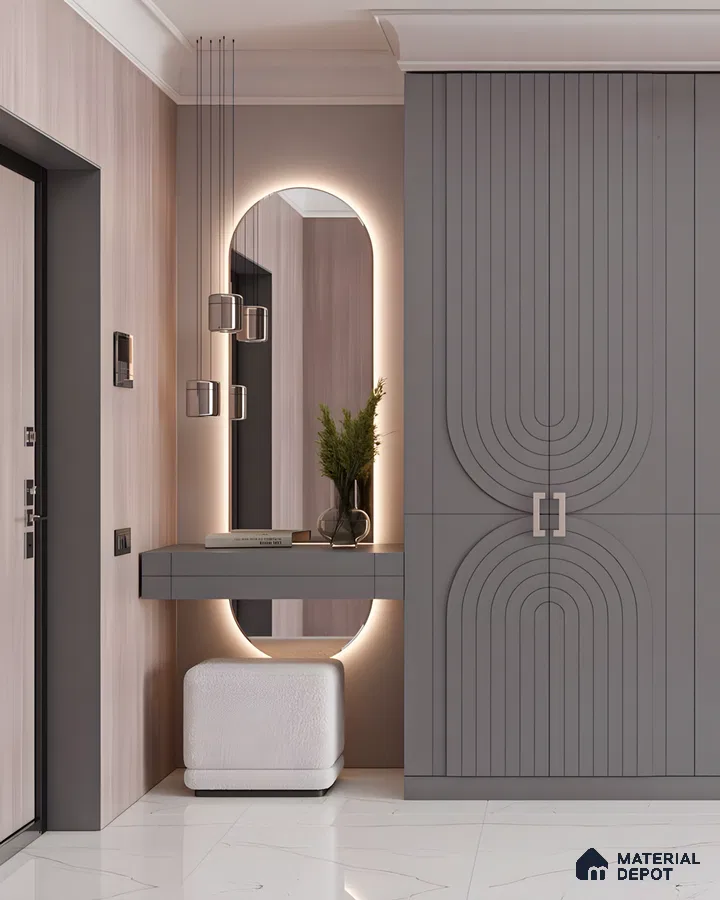 Chic and Modern Minimalist Wardrobe with Vanity | Material Depot