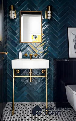 Chic Bathroom Design with Herringbone Tile and Vintage Accents | Material Depot