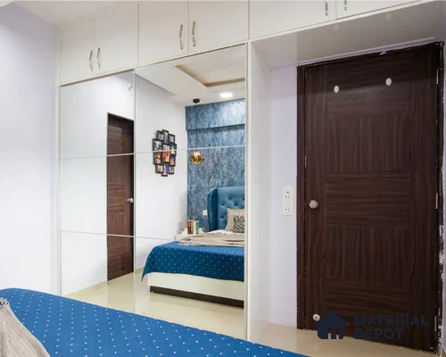 Contemporary Champagne Sliding Wardrobe.