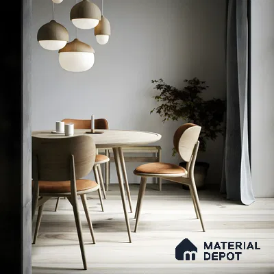 Chic Dining Area With Hardwood Flooring | Material Depot