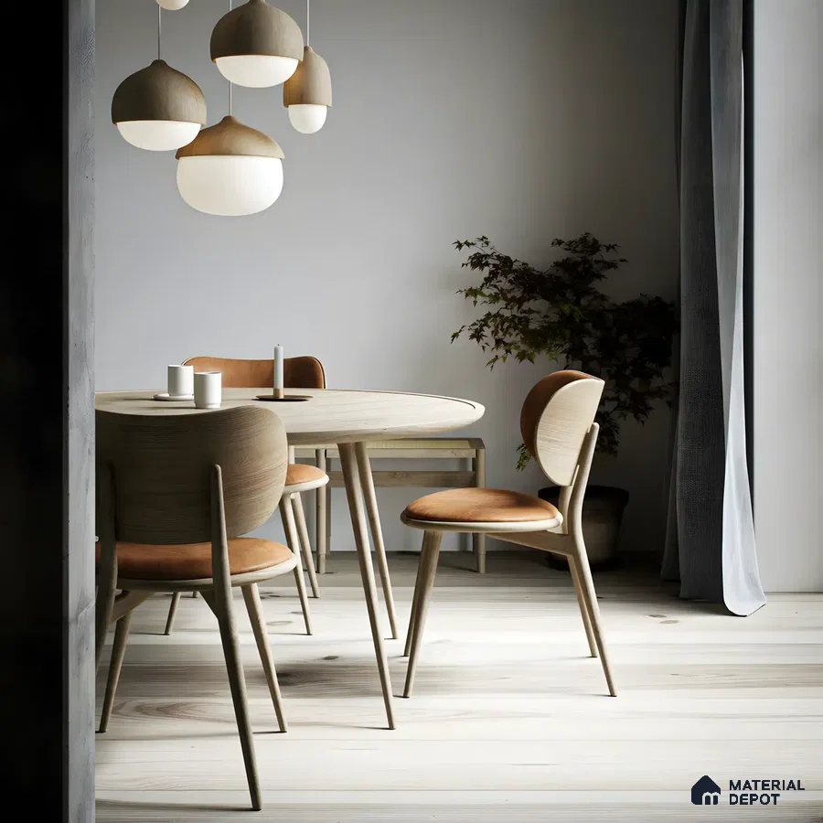Chic Dining Area With Hardwood Flooring | Material Depot