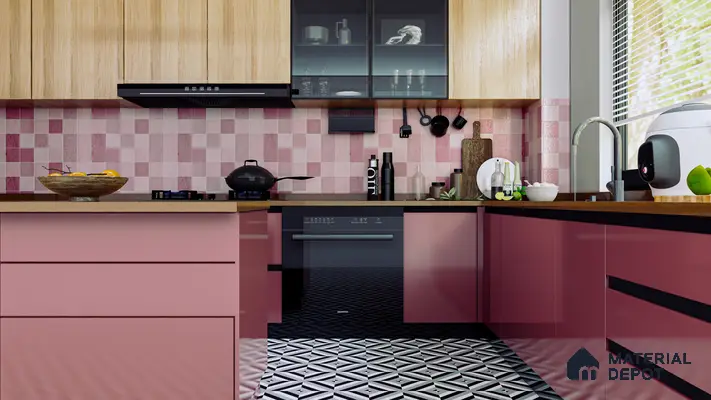 Moroccan Tile TL 05202 Zellige Reflected Lines Multi Colour 1 ft x 1 ft Vitrified Matte Finish - 9 mm | Suitable for Kitchen, Bathroom, Balcony Floor & Wall | Please Expect a Slight Variation of Pattern