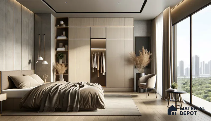 Chic Serenity in a Modern Bedroom with Natural Accents | Material Depot