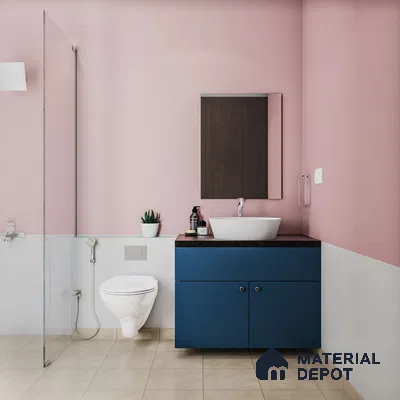 Small bathroom with white wainscoting, a timeless and cozy retreat.