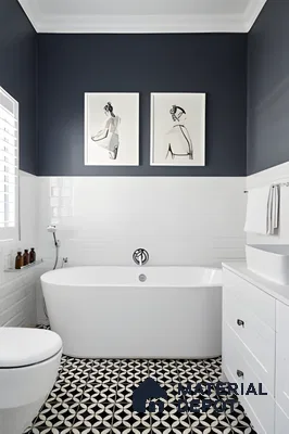 Classic Bathroom with Patterned Floor Tiles | Material Depot