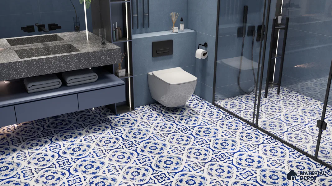 Moroccan Floor & Wall Tile TL 05419 Morissa Brown Medina 1 ft x 1 ft Ceramic Matte Finish - 7.5 mm | Suitable for Bathroom, Kitchen, Balcony | Please Expect a Slight Variation of Pattern