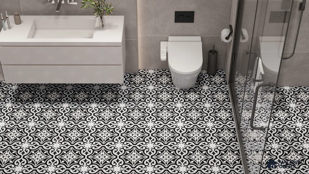 Moroccan Wall & Floor Tile TL 00237 Pale Blue 1 ft x 1 ft Matte Finish Ceramic Tile - 9 mm | Suitable For Kitchen, Bathroom, Dining Area | Please Expect a Slight Variation of Pattern