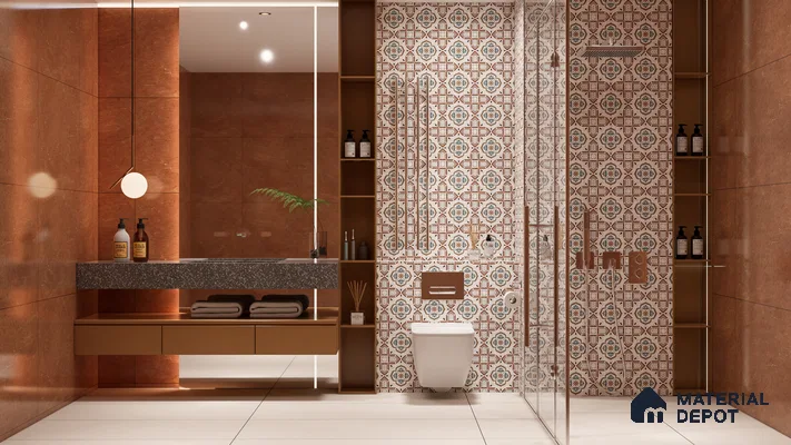 Cement Floor & Wall Tile TL 05516 Prestige Regal Almond 2 ft x 4 ft Vitrified Matte Finish - 9 mm | 3 Random Design | Suitable for Living Room, Bedroom, Bathroom