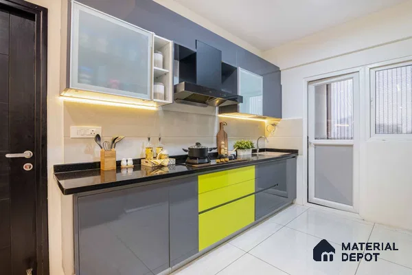 Stylish 3 BHK flat with private rooms and modern kitchen in Bangalore.