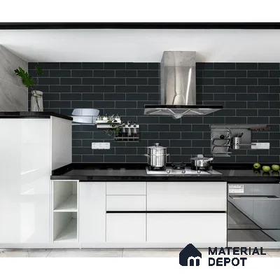 Classical Contrast Sophisticated Black and White Kitchen | Material Depot