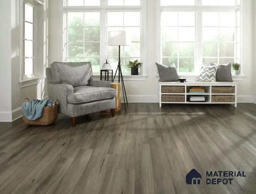 Living room with wooden laminate flooring