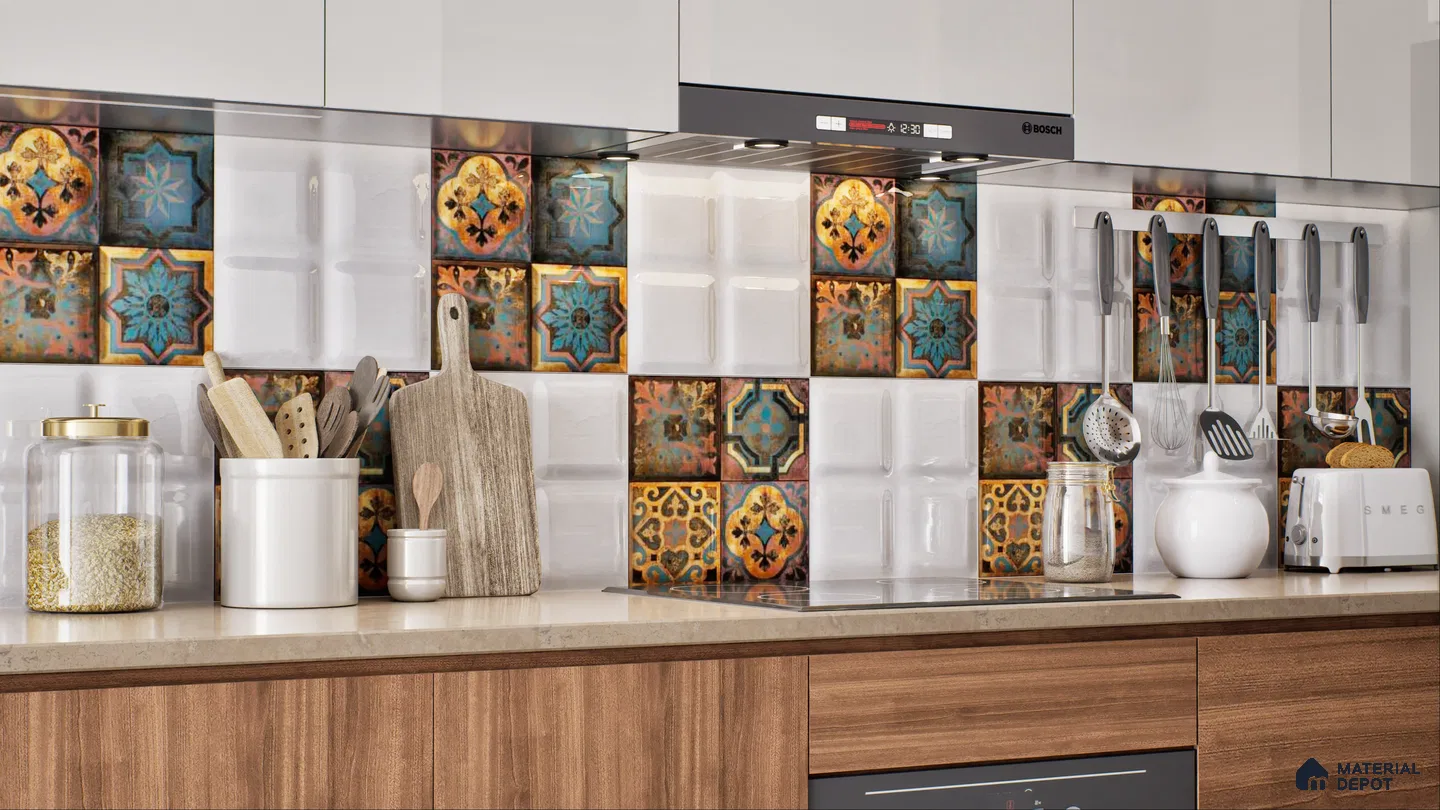 Colorful Moroccan-Inspired Kitchen Backsplash | Material Depot