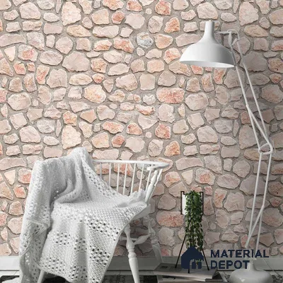 A close-up of a 3D Look Stone in Concrete Wallpaper 19.6 Inches(W) x 420 Inches(H) Atarangi Series 3D Patterned - 57 Sq. Ft. with a finish available at Material Depot in Bangalore