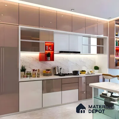 Concrete Island With Wooden Accents | Material Depot