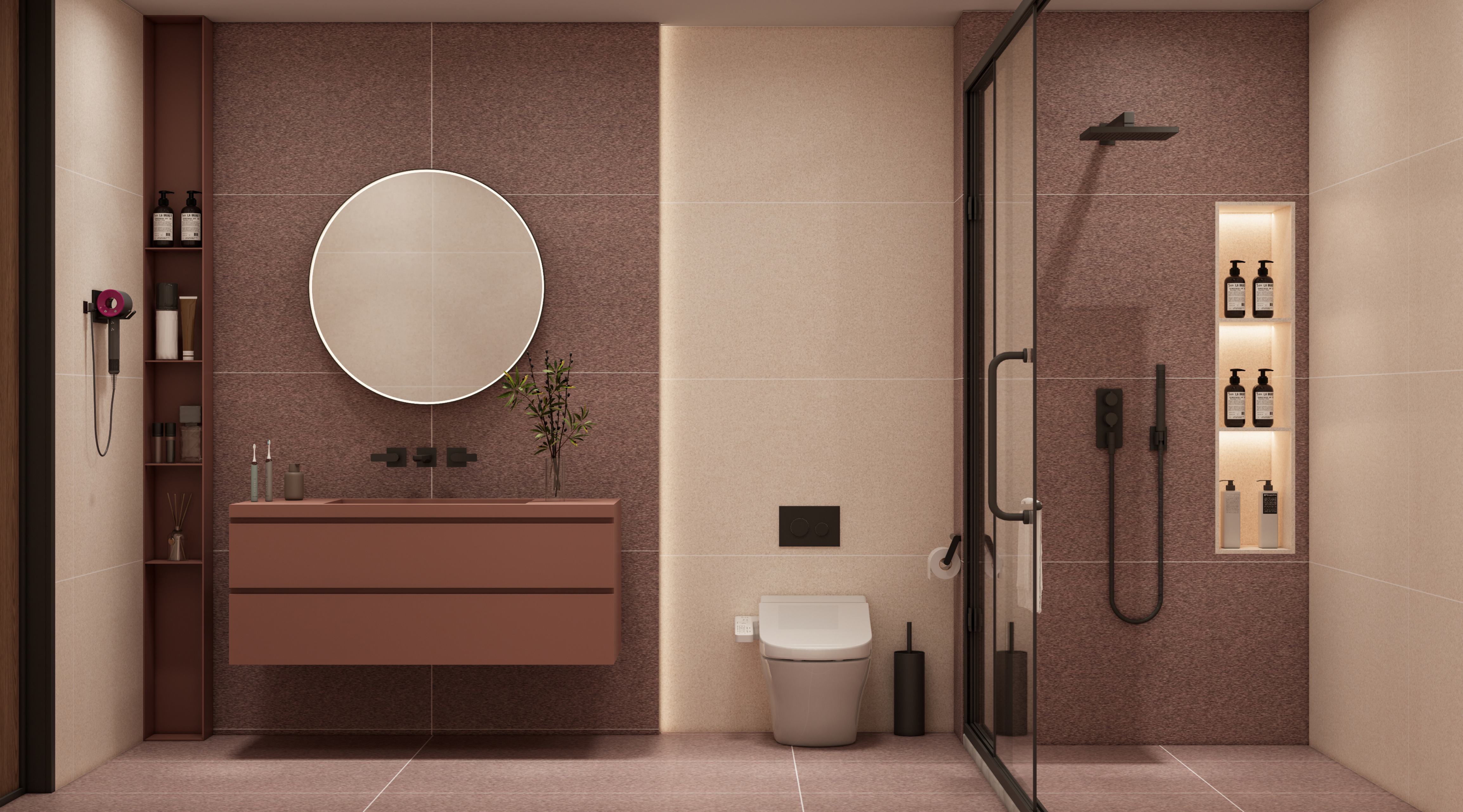 Stone Floor & Wall Tile | TL 00939 Cork Burgundy 4 ft x 2 ft Vitrified Tile | Suitable For Living Room, Bedroom, Bathroom