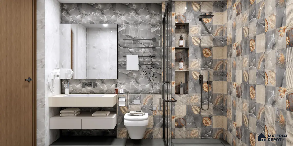 Marble Floor & Wall Tile TL 05563 C Lemsa Light 4 ft x 2 ft Glossy Finish Vitrified Tile - 9 mm (Random 4)