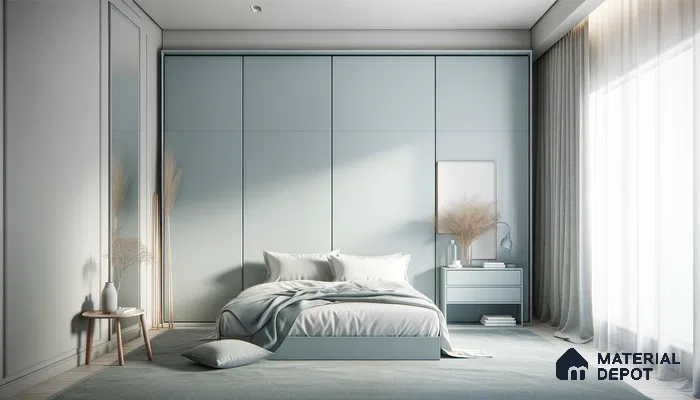 Contemporary Bedroom Haven with Soft Hues and Textural Grace | Material Depot