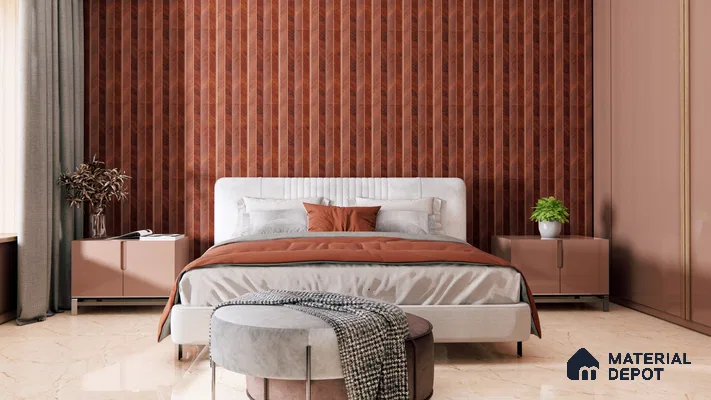 Brown Wooden Louver PN 05273 8 ft x 4.7 inch Charcoal Panel - 12 mm | Suitable for Feature Wall, TV Unit & Living Room | Width is Subjected to 5% Variation