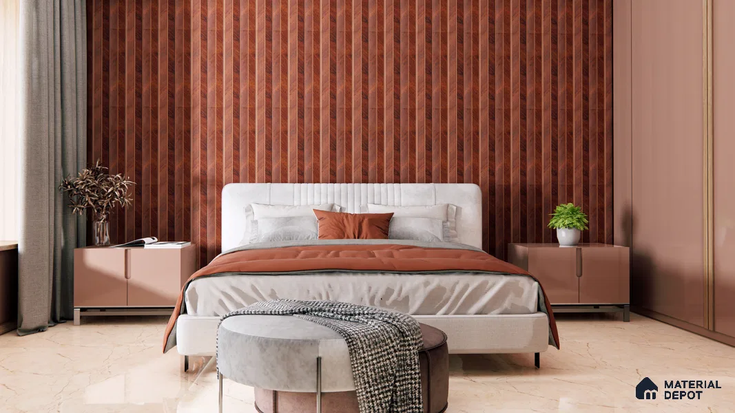 Brown Wooden Louver PN 05273 8 ft x 4.7 inch Charcoal Panel - 12 mm | Suitable for Feature Wall, TV Unit & Living Room | Width is Subjected to 5% Variation