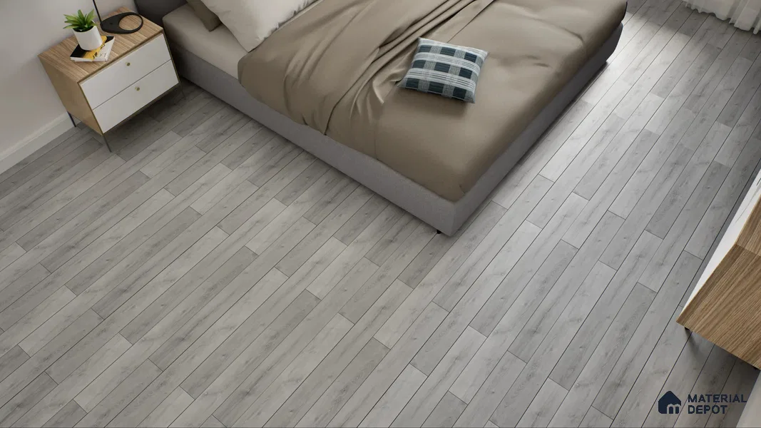 HDF Fish Bone Laminate Wood Floor AC5 Class 33 Grade Chevron Tuscan Harvest Neo LF 00302 D 48 x 12 inch (1220x300 mm) - 8 mm | Natural Wood Grain Surface | V Groove | Unilin Click Locking System Unilin Click Locking System with Moisture Resistant Yellow Backing | European Designs | 12-15 Years Warranty